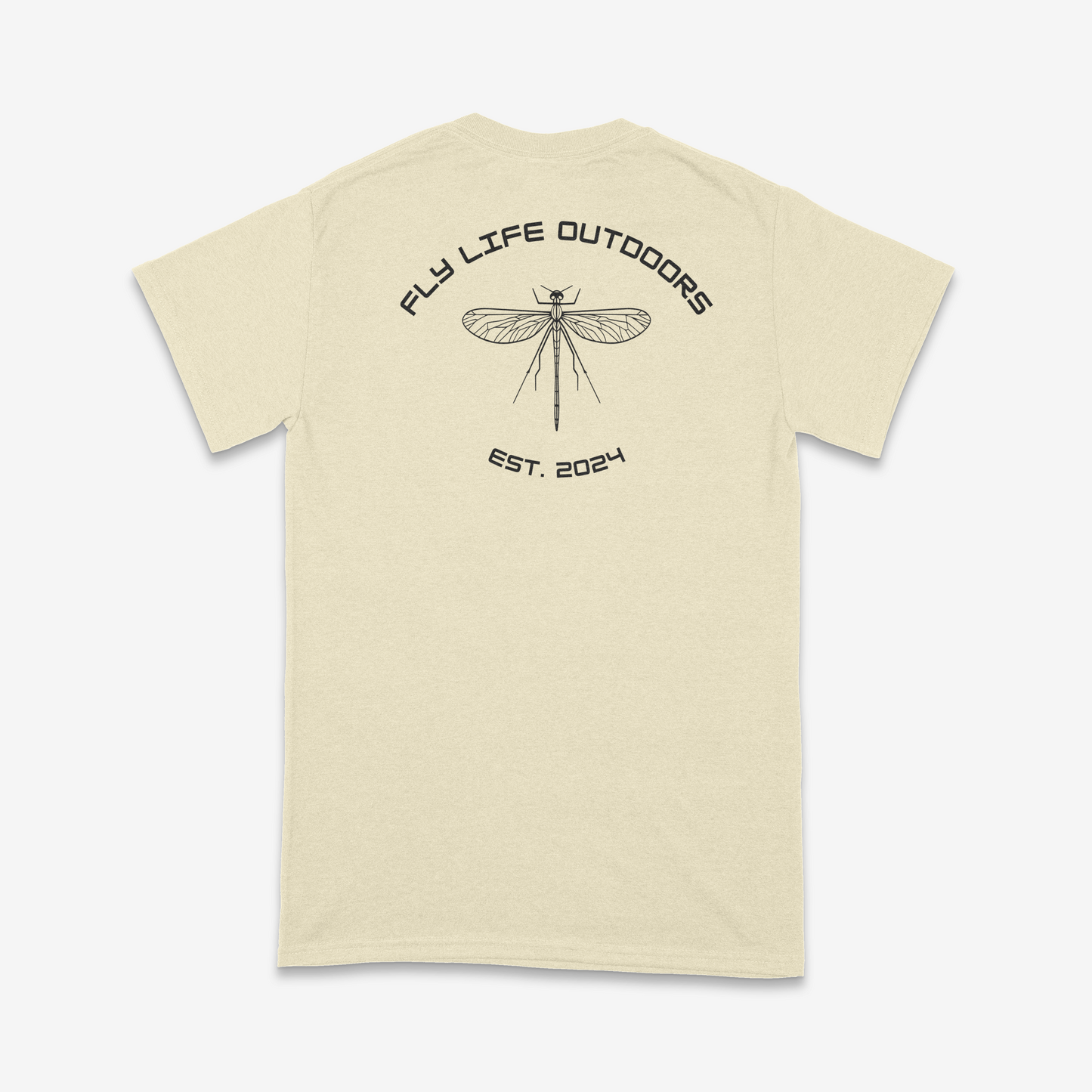 Back of The Skeleton Fly Tee in natural with a black graphic | Natural