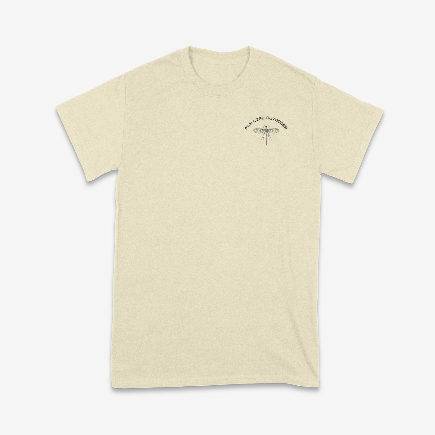 Front of The Skeleton Fly Tee in natural with a black graphic | Natural