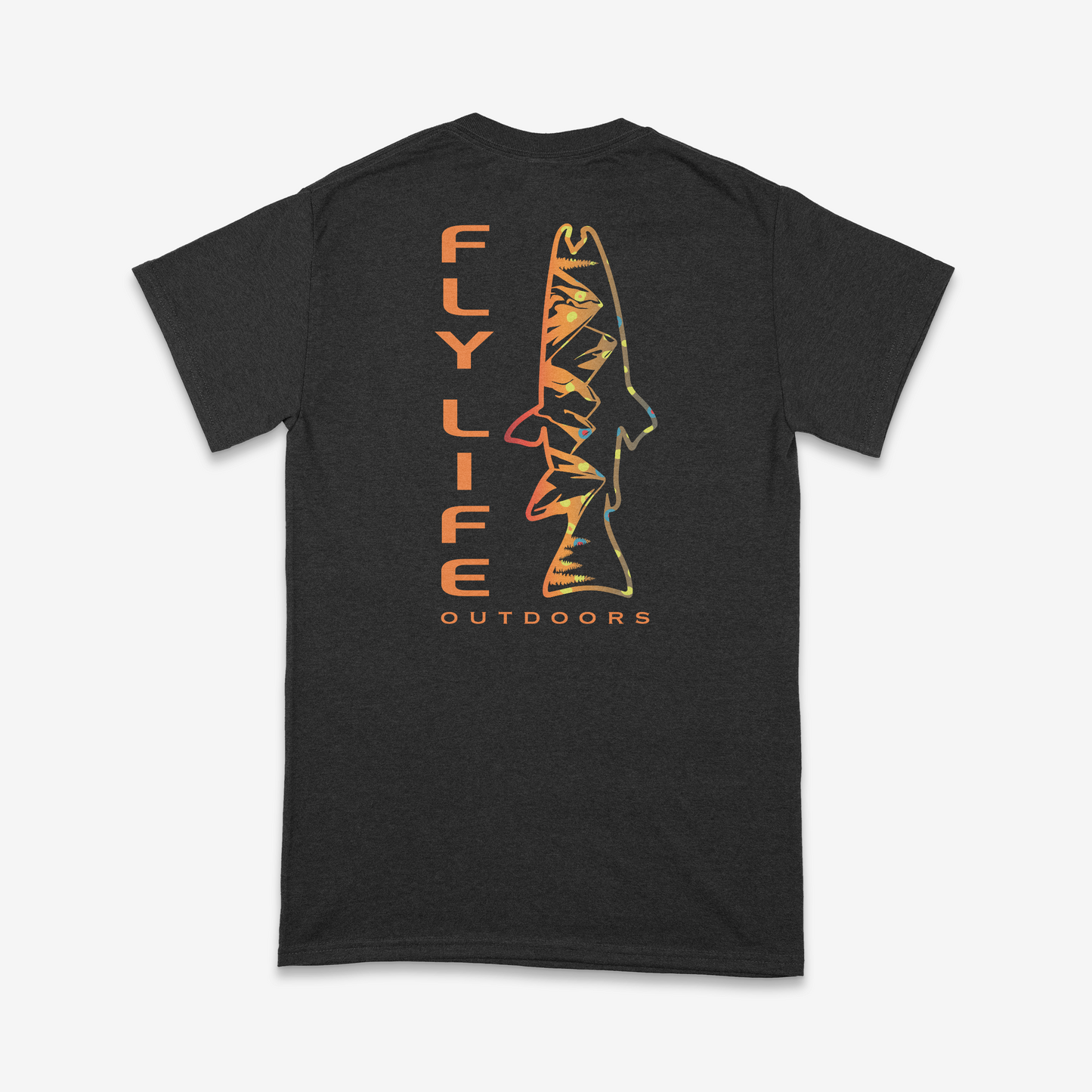 Back view of The Brookie Badge Tee in black, showing the large design on the back | Black