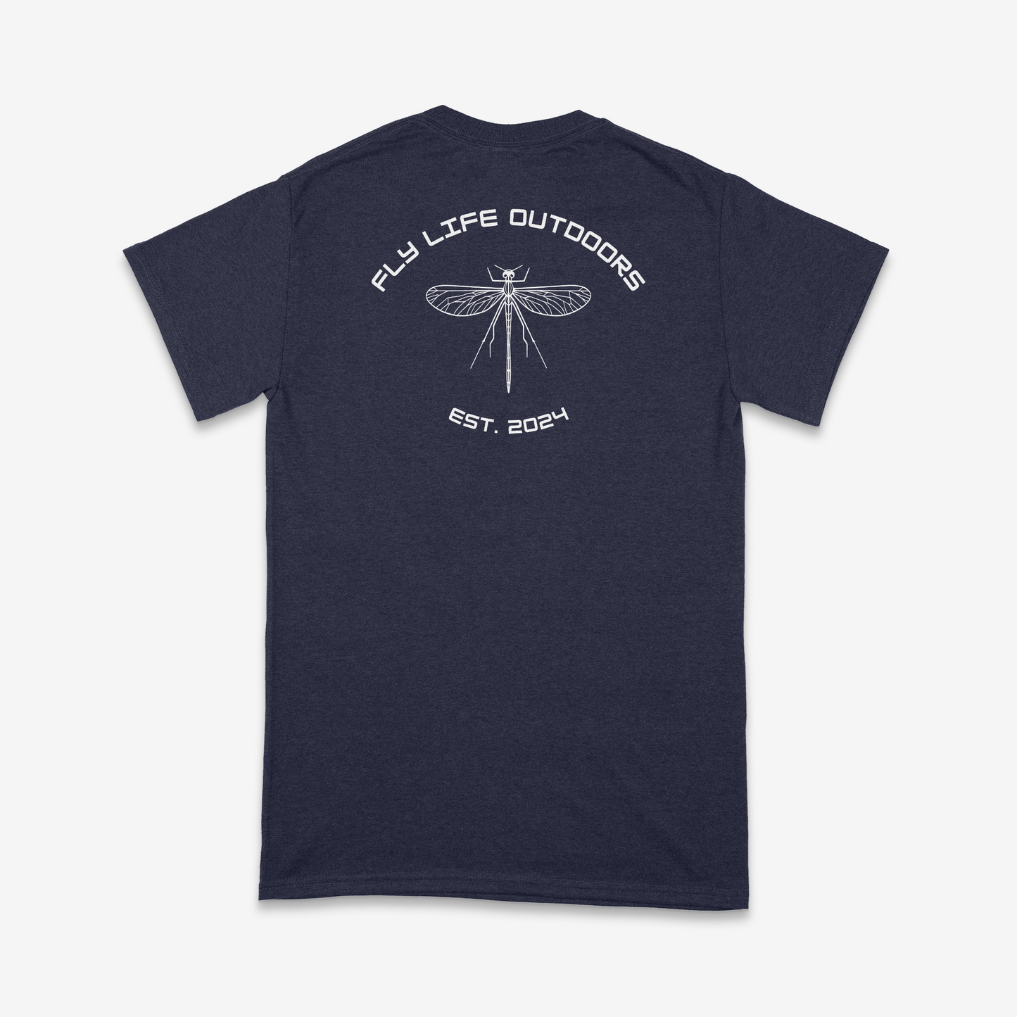 Back of The Skeleton Fly Tee in navy with a white graphic | Navy