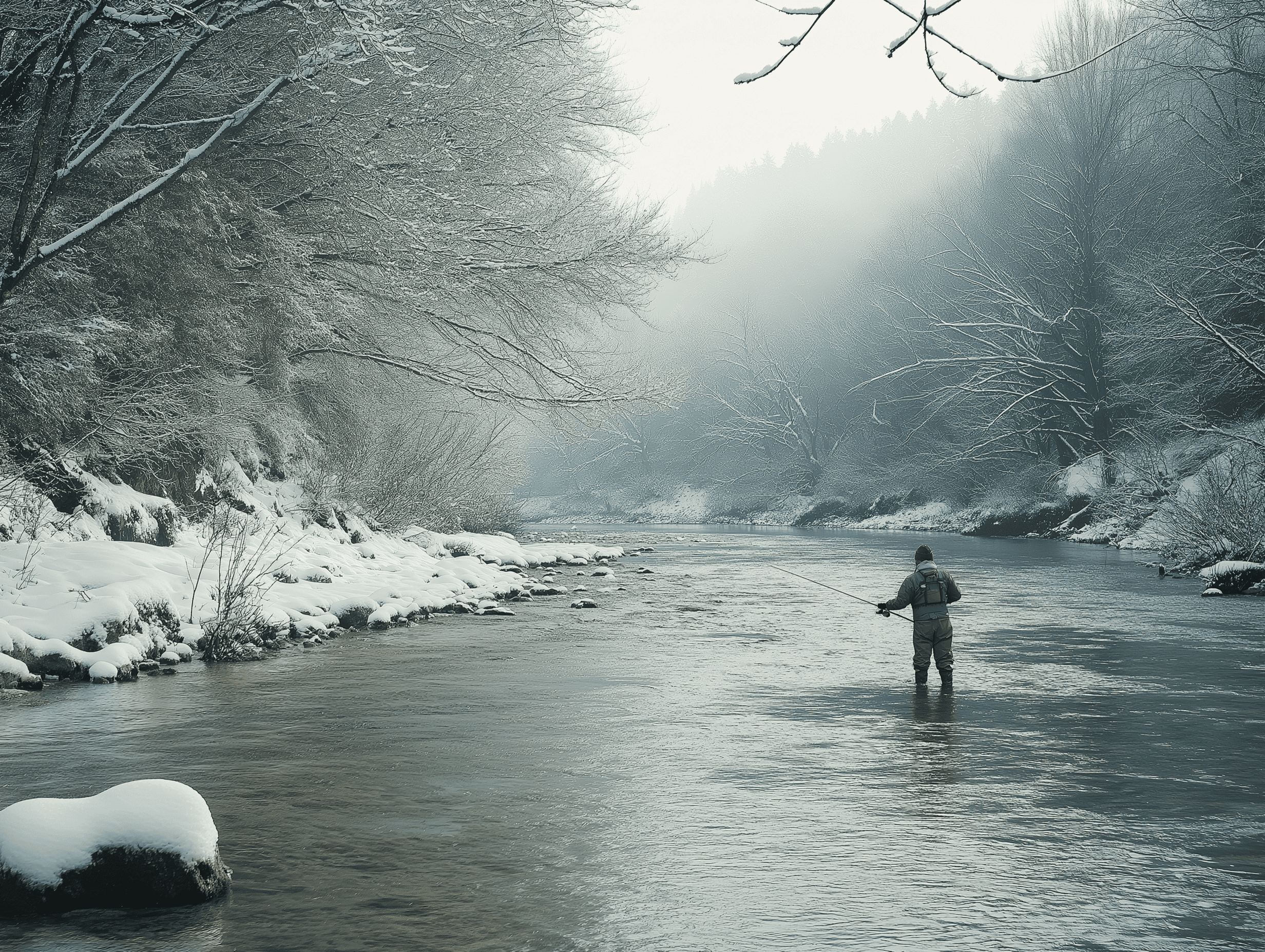 fly fishing winter river